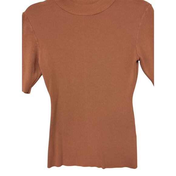 Workshop Republic Clothing Tops - Women Tan Mock Neck Top-EUC